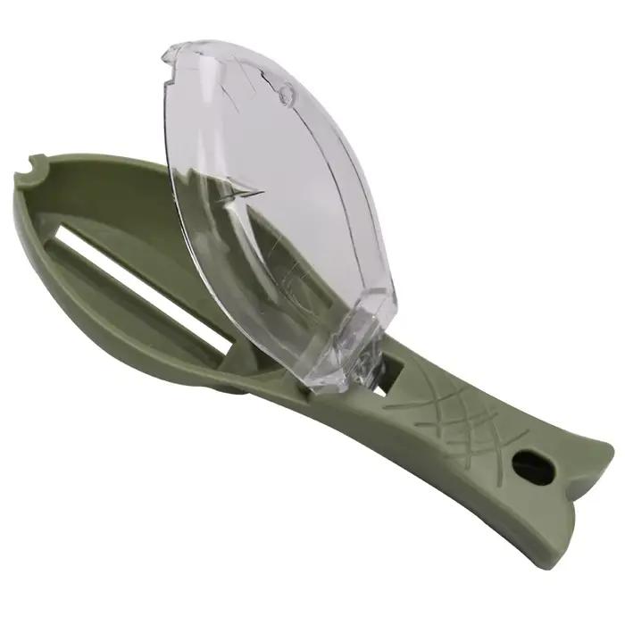 Écailleur à poisson inox et plastique - Grattoir écailles taille S/M/L pour nettoyage poissons pêche