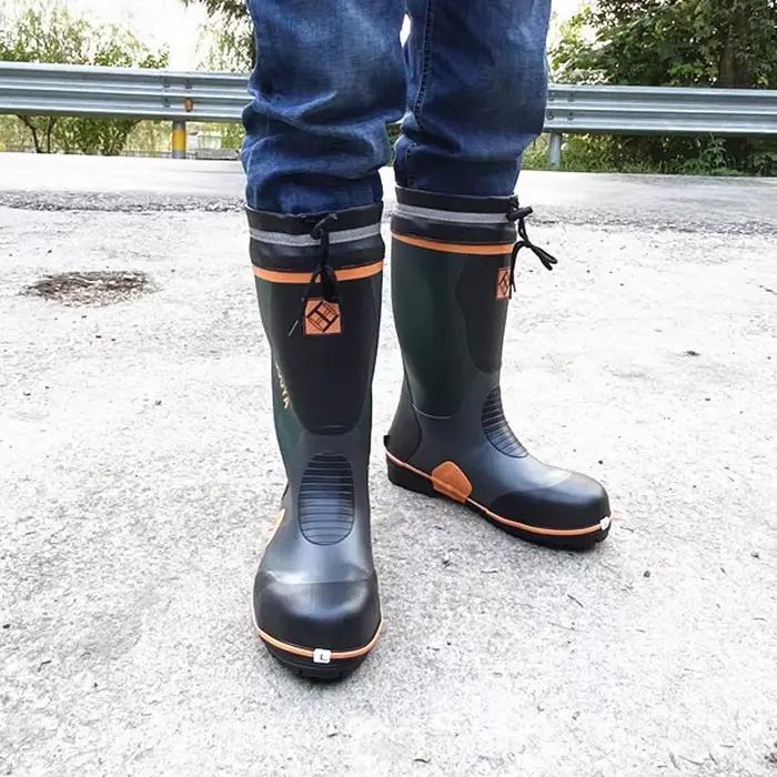 Bottes de pluie caoutchouc anti-dérapantes unisexes pour pêche, chasse, randonnée et travail