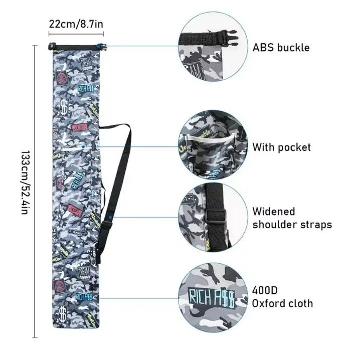 Sac pliant pêche camouflage étanche grande capacité - Poche de rangement pour cannes et accessoires