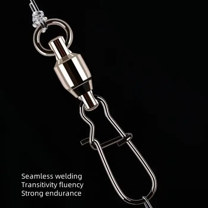 20PCS Swivel Snap Connector Pin Ball Bearing Rolling Ring Buckle Kit Pesca Lure 
