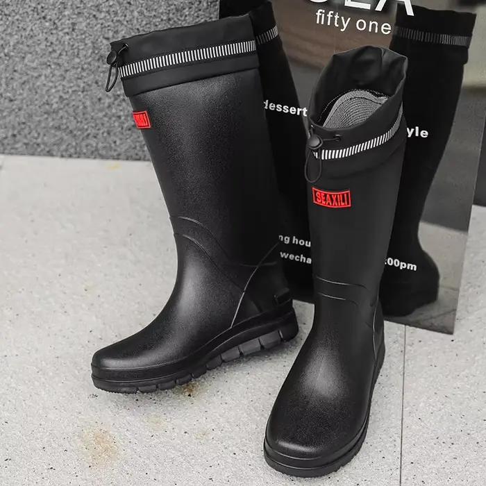 Men's High-Tube Waterproof Non-Slip Rain Boots Special for Delivery Riders Fishi
