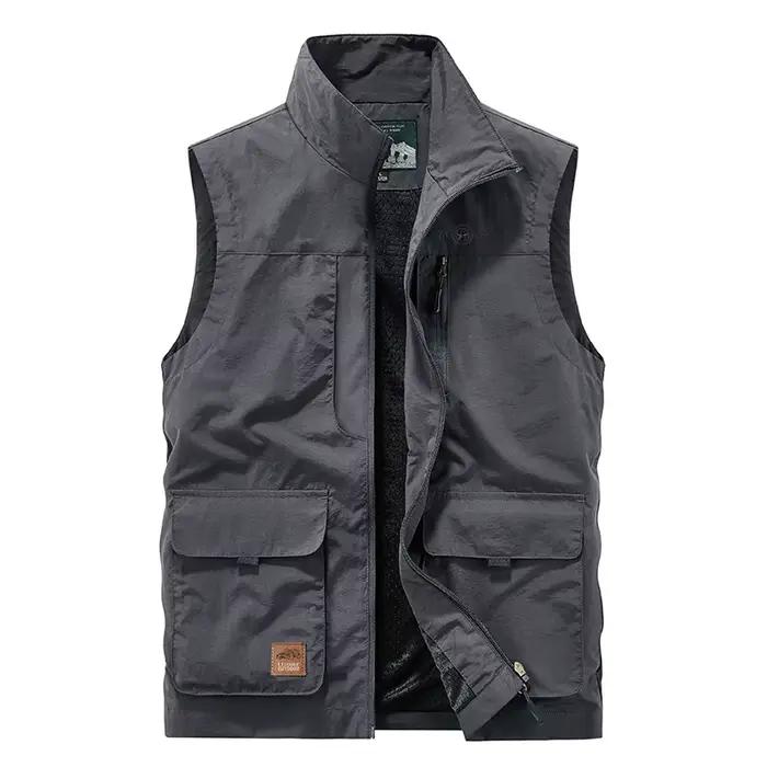 Veste de pêche légère homme multi-poches pour randonnée et loisirs en plein air