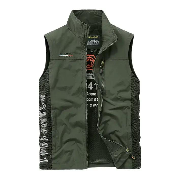 Veste cargo légère homme été sans manches mesh pour pêche randonnée sport qualité 5XL
