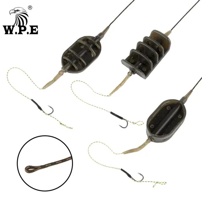 Montage carpe prêt à pêcher W.P.E 40g-80g avec ligne plombée et hameçons pour méthode feeder