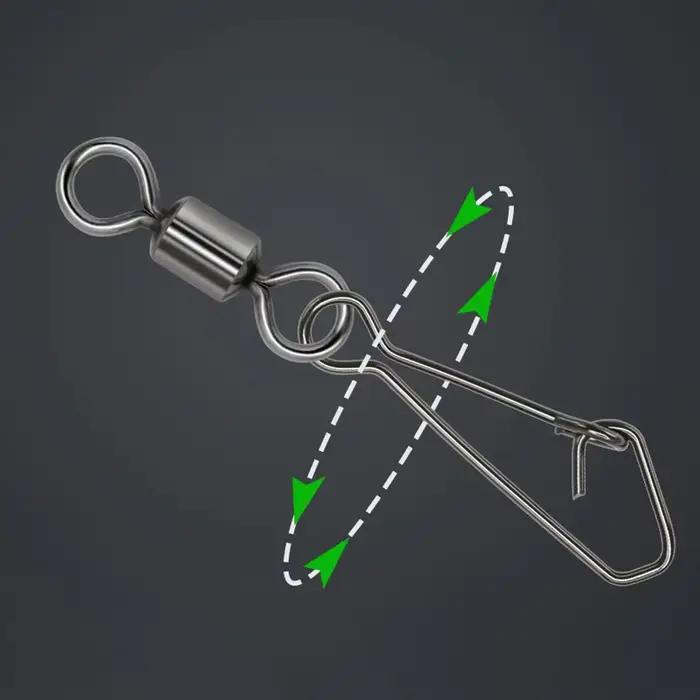 Barillet de pêche DNDYUJU 10-100PCS avec émerillon roulant pour hameçons et leurres - Accessoires