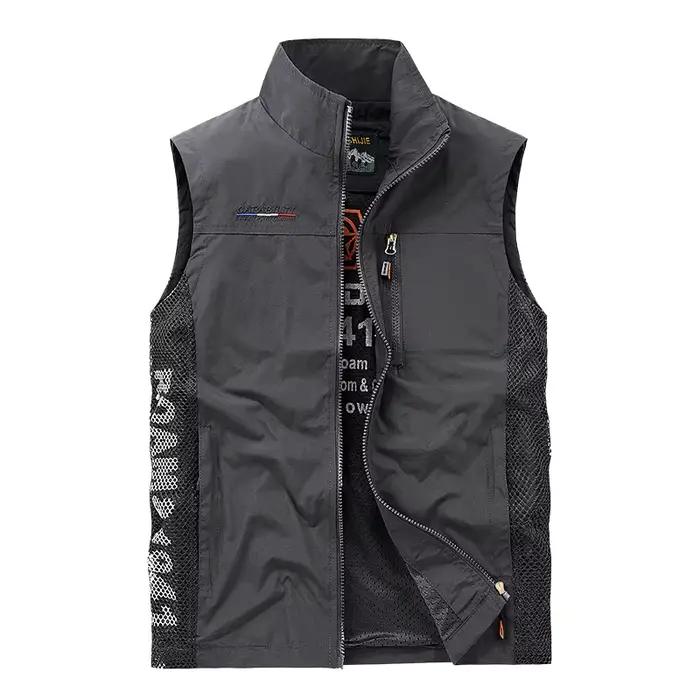 Veste cargo légère homme été sans manches mesh pour pêche randonnée sport qualité 5XL