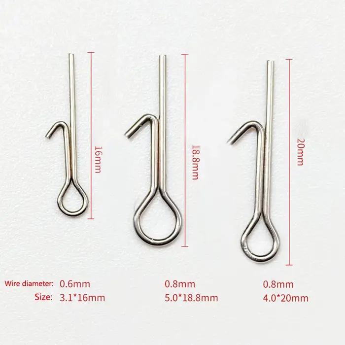 Hameçons avec aiguille et émerillon pour appâts souples pêche à la carpe, pack de 10 30 50 pièces