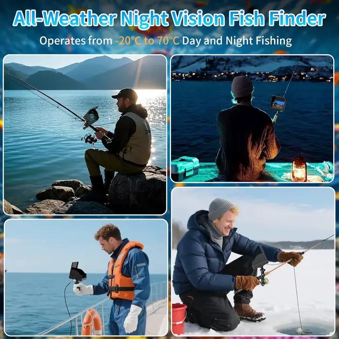 Caméra de pêche sous-marine 1080P 4.3" LCD - Fish finder étanche avec vision nocturne portable