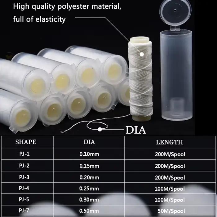 Fil élastique invisible PJ haute résistance pour appâts de pêche en mer - Bobine polyester