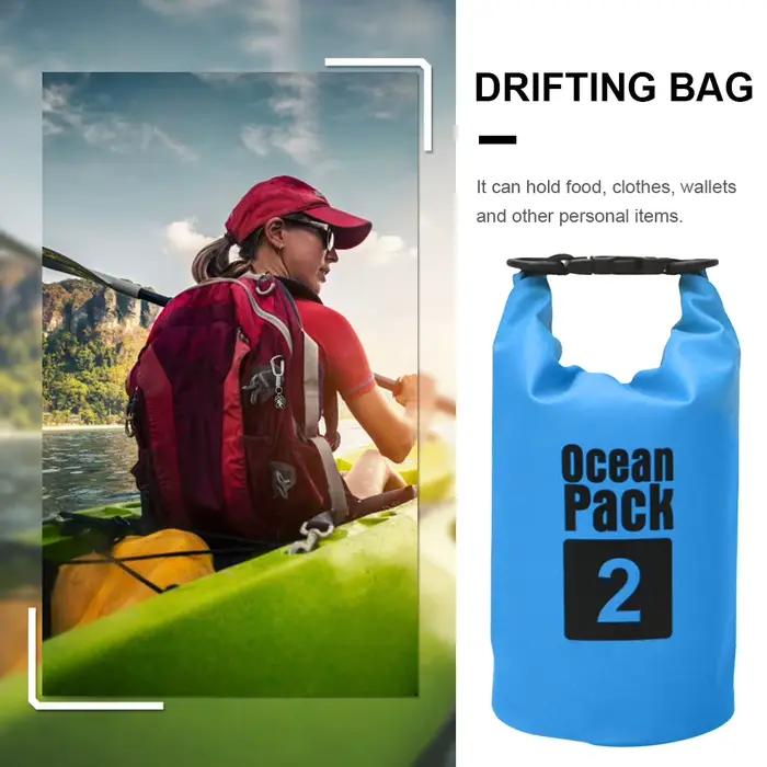 Sac étanche 2L à 10L pour rafting kayak randonnée aquatique pêche navigation flottant