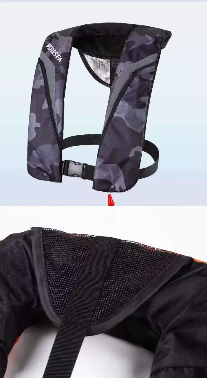 Gilet de sauvetage pêche CE - Gonflage manuel/automatique - Poche pratique - 100N/150N PFD adulte