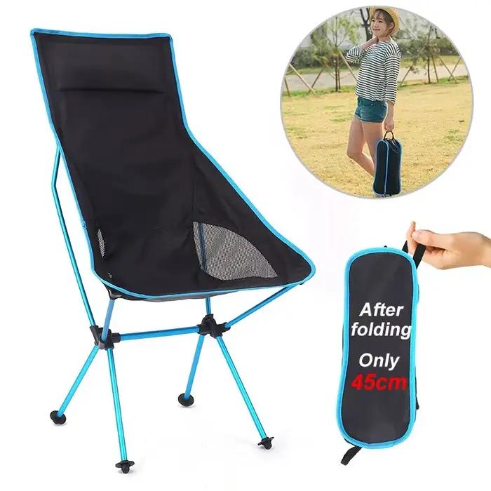 Fauteuil pliant léger pêche camping avec dossier pour jardin barbecue et randonnée