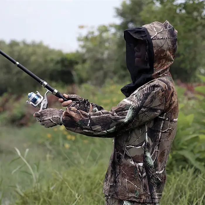 Combinaison pêche été ultra légère anti-moustiques - Veste capuche pantalon camouflage bionique protection solaire