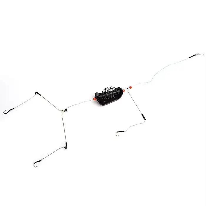 Cages amorces plombées NGB 20g à 100g avec hameçons intégrés pour pêche feeder carp en rivière