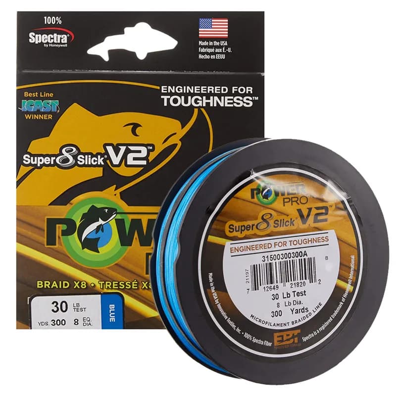 Ligne pêche POWER PRO SSV2 275m PE 8 brins - Tresse Spectra originale USA pour pêche sportive