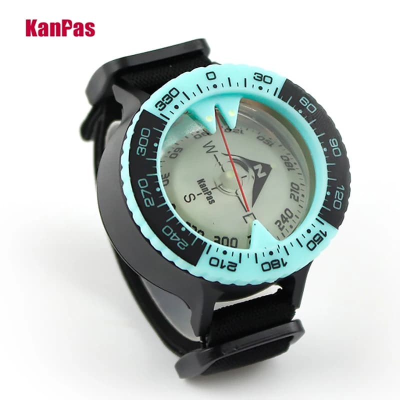 Boussole plongée KANPAS 6BAR étanche navigation mer signal lumineux bleu sécurité