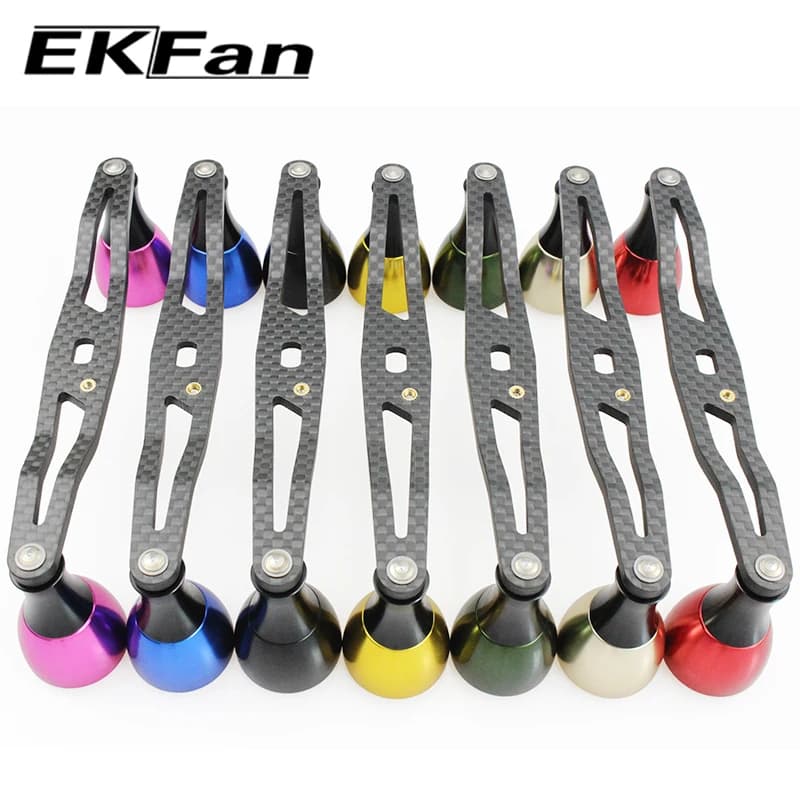 Poignée de pêche EKFAN fibre carbone pour DAI & SHI - Moulinet jig à roue tambour 130mm