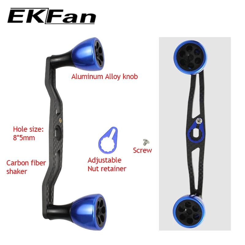 Poignée de pêche EKFAN fibre carbone pour DAI & SHI - Moulinet jig à roue tambour 130mm