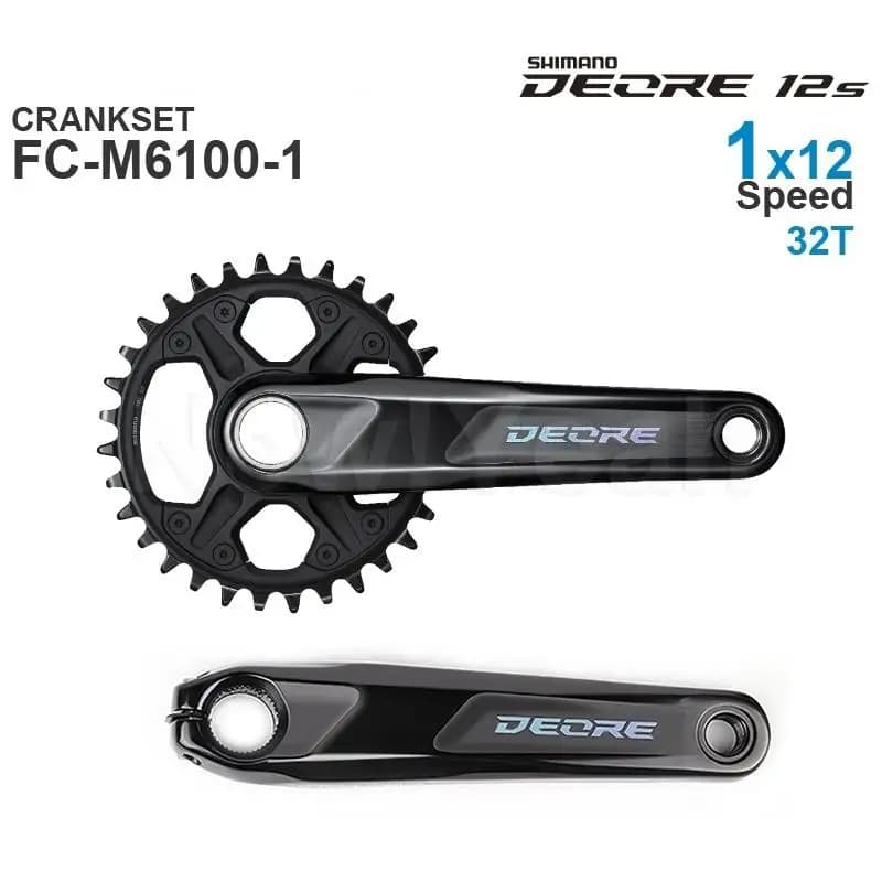 Pédalier SHIMANO DEORE M6100 VTT 1x12 vitesses - Pièce d'origine FC-M6100 FC-M6120