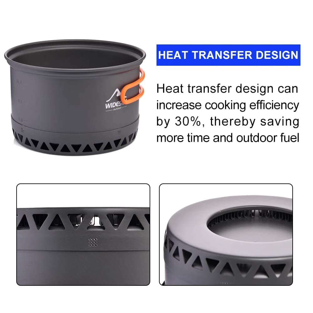 Ustensiles cuisine camping Widesea 2,3L - Set casseroles cuiseur thermique vaisselle voyage pêche