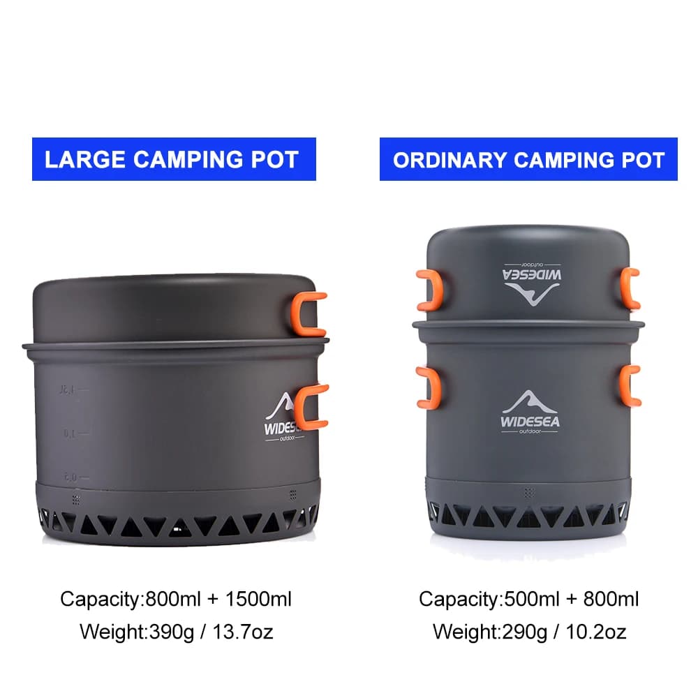 Ustensiles cuisine camping Widesea 2,3L - Set casseroles cuiseur thermique vaisselle voyage pêche