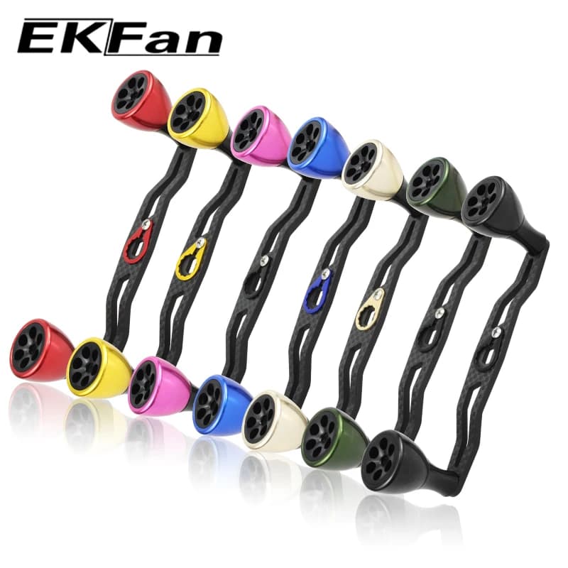 Poignée de pêche EKFAN fibre carbone pour DAI & SHI - Moulinet jig à roue tambour 130mm