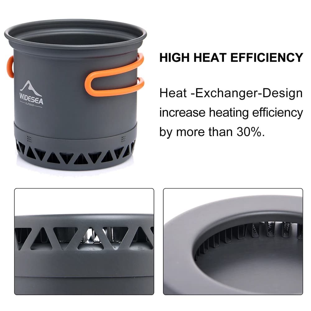 Ensemble de Cuisson Camping ESEA 1,3L et 2,3L - Batterie Marmite Bouilloire Ustensiles de Voyage