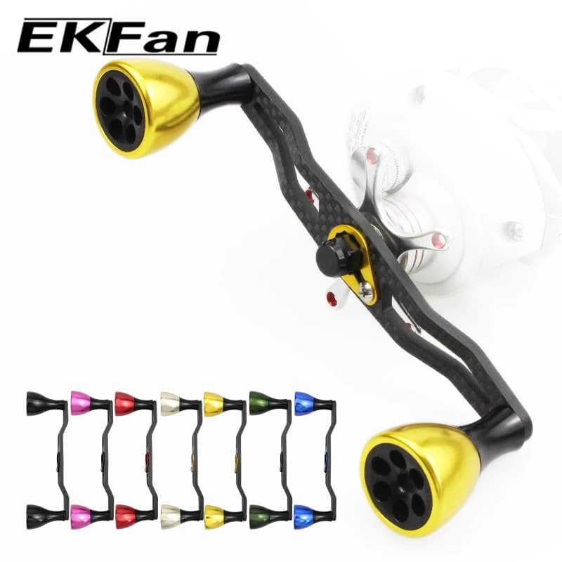 Poignée de pêche EKFAN fibre carbone pour DAI & SHI - Moulinet jig à roue tambour 130mm