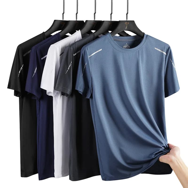 T-shirt pêche homme séchage rapide respirant - Randonnée été sport plein air élasticité douce
