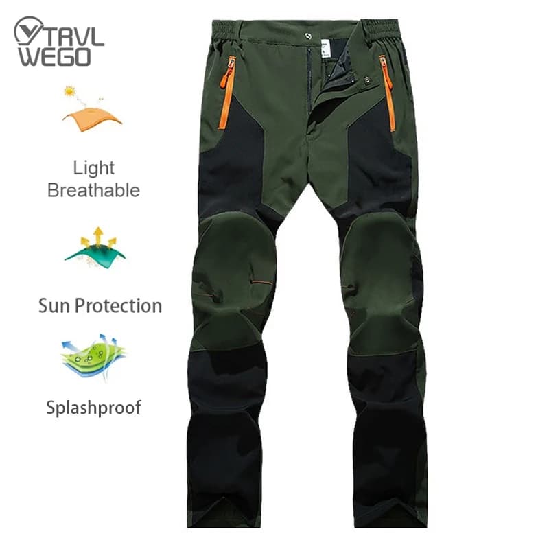 Pantalon randonnée homme TRVLWEGO - Respirant, séchage rapide, anti-UV pour pêche et camping