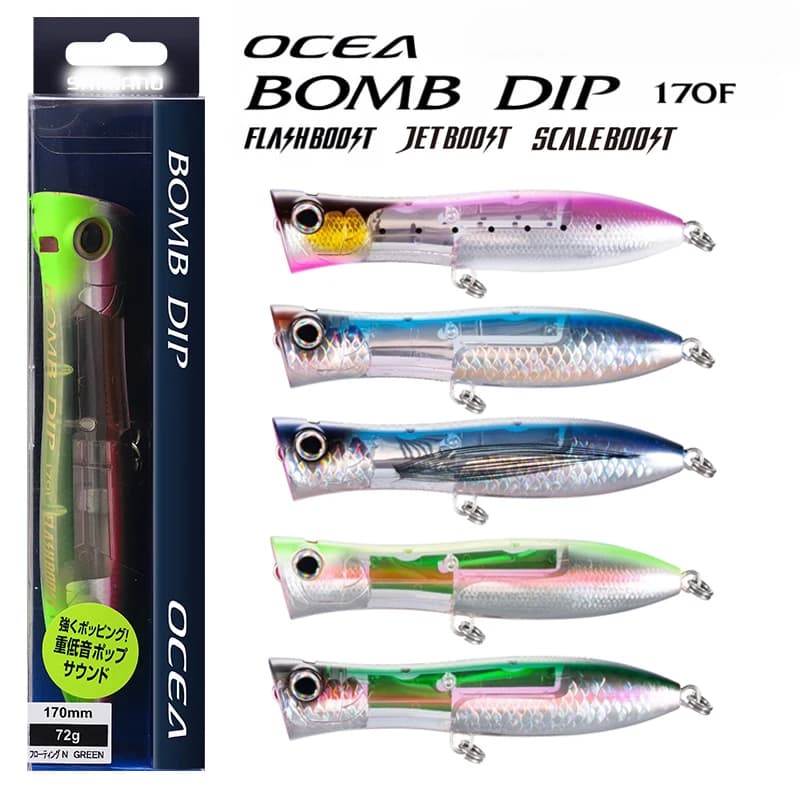 Leurre appât dur Ocea Dip 170FJet 170mm 72g pour pêche thon - Spray Boost Flash attractant