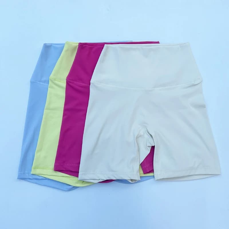 Short sport femme taille haute Yoga course à pied Nylon haute élasticité coupe cintrée