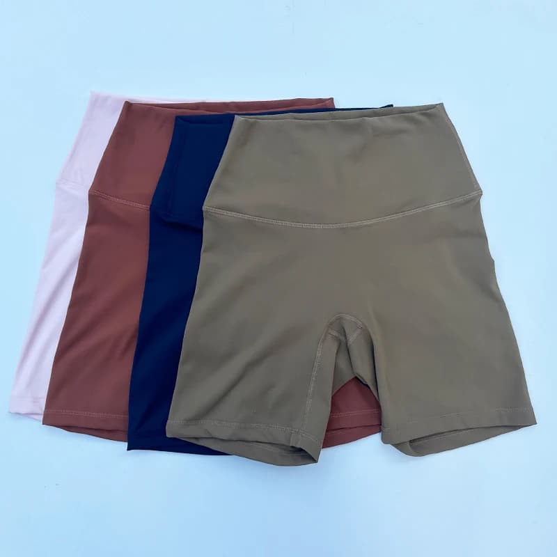 Short sport femme taille haute Yoga course à pied Nylon haute élasticité coupe cintrée