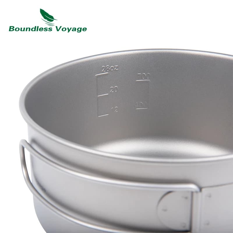 Ensemble casseroles titane Boundless Voyage avec plaque pliante - Ultraléger camping randonnée pêche