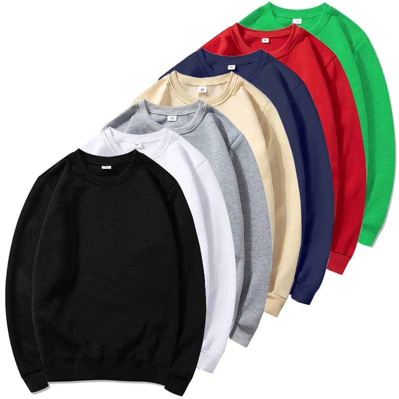 Sweat-shirt col rond homme femme - Polaire chaude confortable - Coupe ample printemps automne décontracté