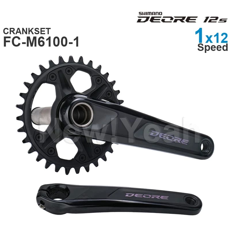 Pédalier SHIMANO DEORE M6100 VTT 1x12 vitesses - Pièce d'origine FC-M6100 FC-M6120