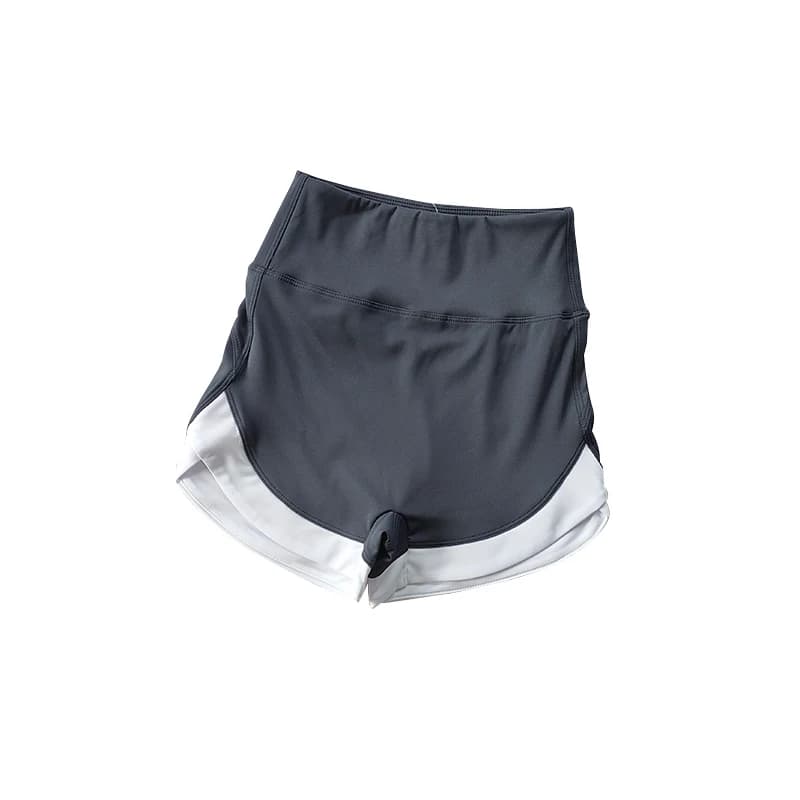 Short sport femme contrasté taille haute - Pantalon yoga respirant pour pêche estivale active
