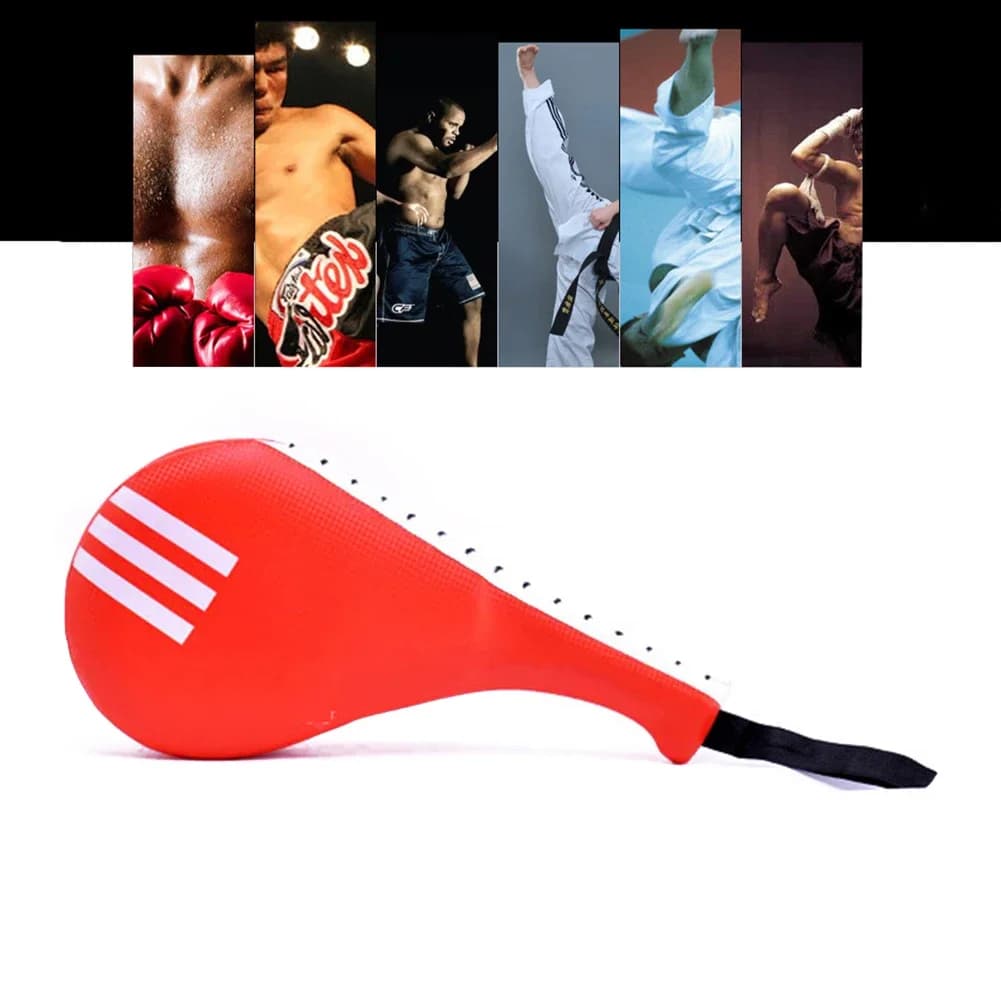 Cible pied PU entraînement boxe Taekwondo - Coussin coups karaté poignée main élastique portable