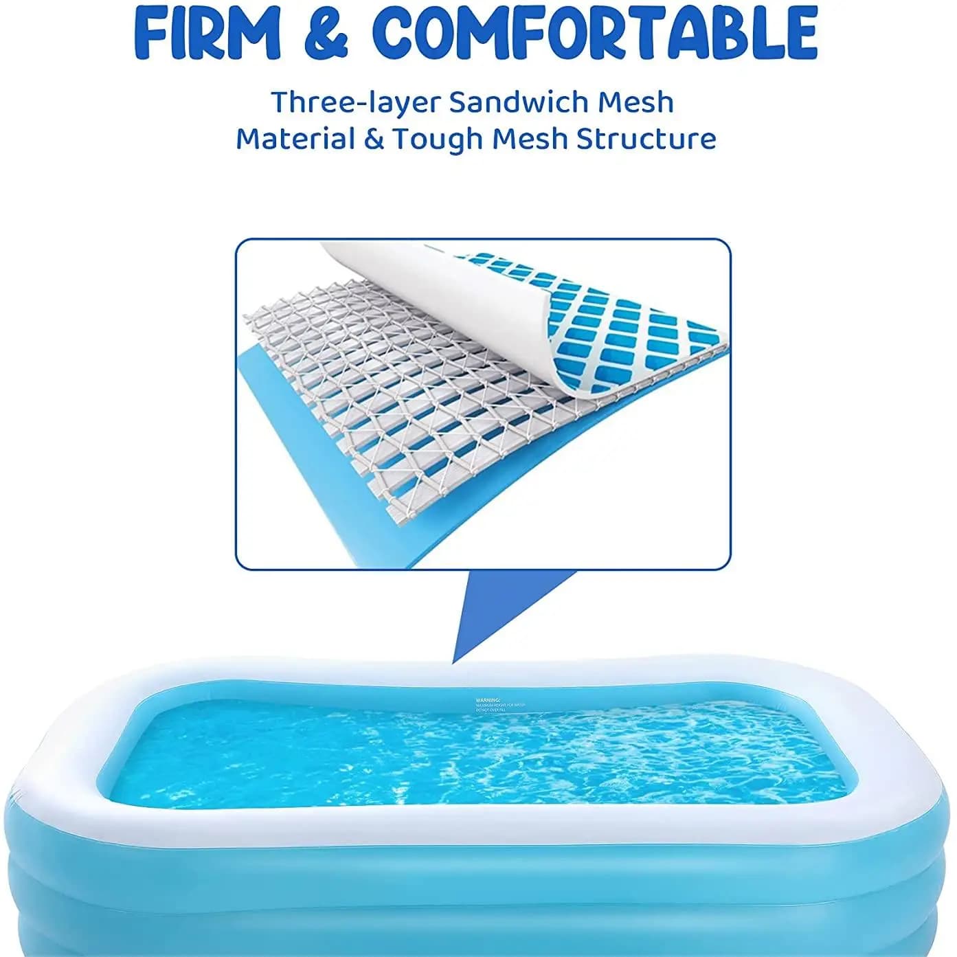 Piscine Gonflable Grande Taille Facile à Installer pour Jardin et Arrière-Cour Familiale