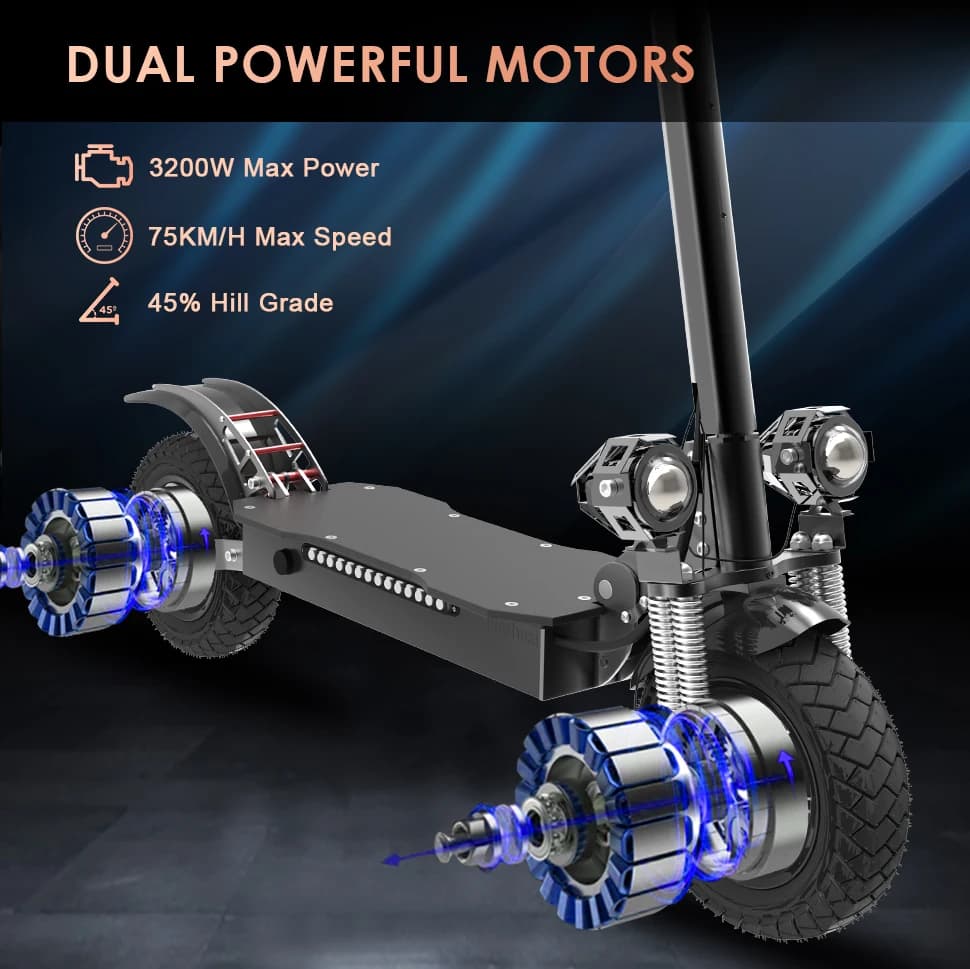 Trottinette électrique Rika pliable et étanche 75 km/h 60V pour adultes entrepôt UE