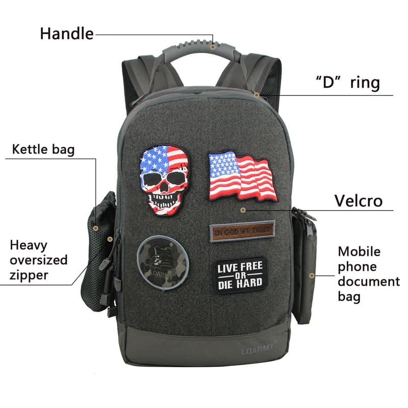 Sac à dos militaire étanche 35L pour pêche - Multifonction avec compartiment ordinateur portable