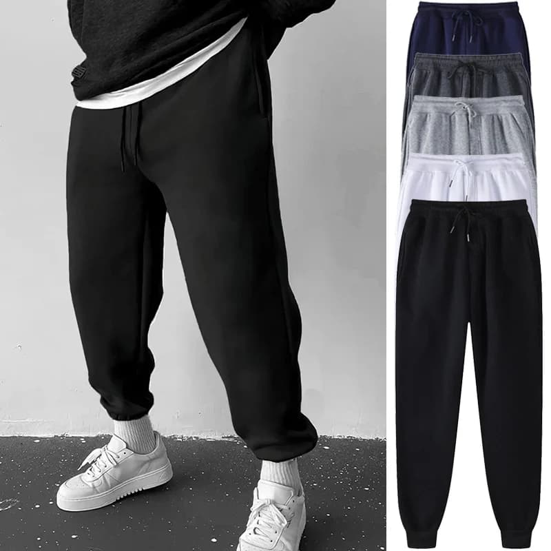 Pantalon jogging homme entraînement athlétique coupe ample doublé polaire confort printemps automne