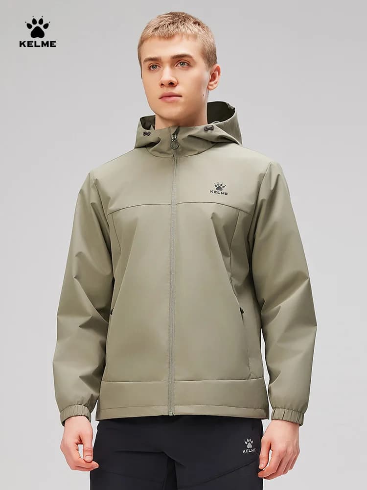 Coupe-vent sport Kelme homme tissé à capuche pour course randonnée alpinisme entraînement extérieur