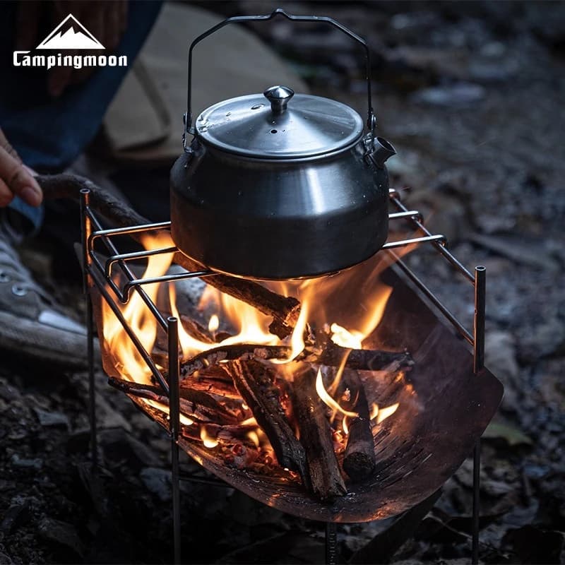 Barbecue portable pliant Campingmoon acier inoxydable - Gril de pêche compact pour repas en plein air