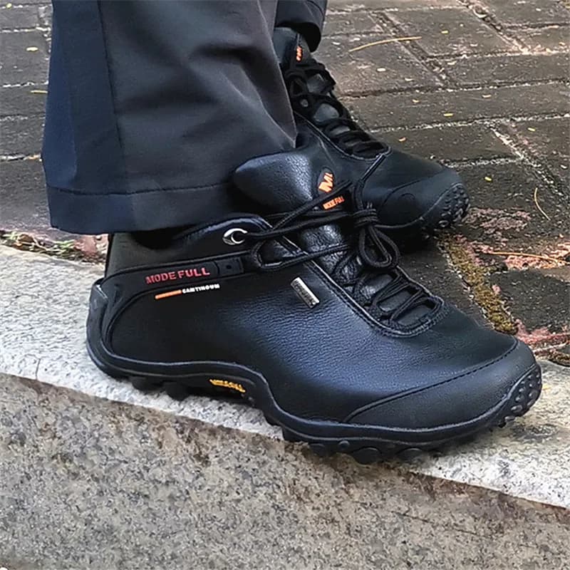 Bottes de randonnée cuir vache imperméables pour pêche chasse montagne neige hommes femmes