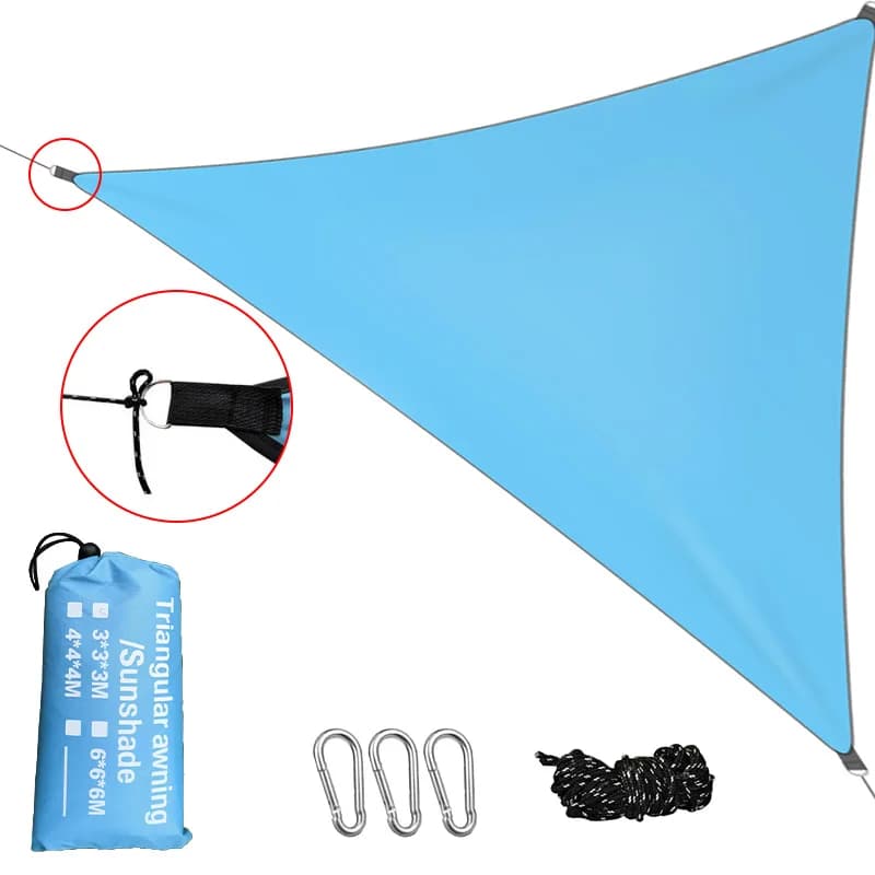Bâche de camping étanche et tente triangulaire pour abri solaire léger en extérieur
