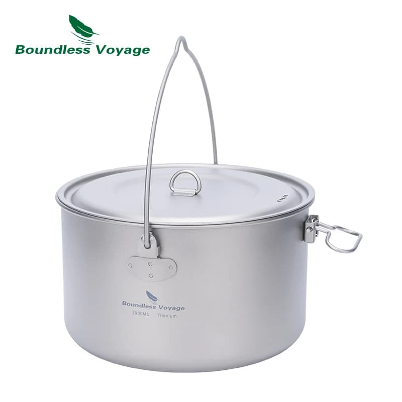 Pot camping titane léger grande capacité 2900ml pour randonnée pêche et aventures en plein air