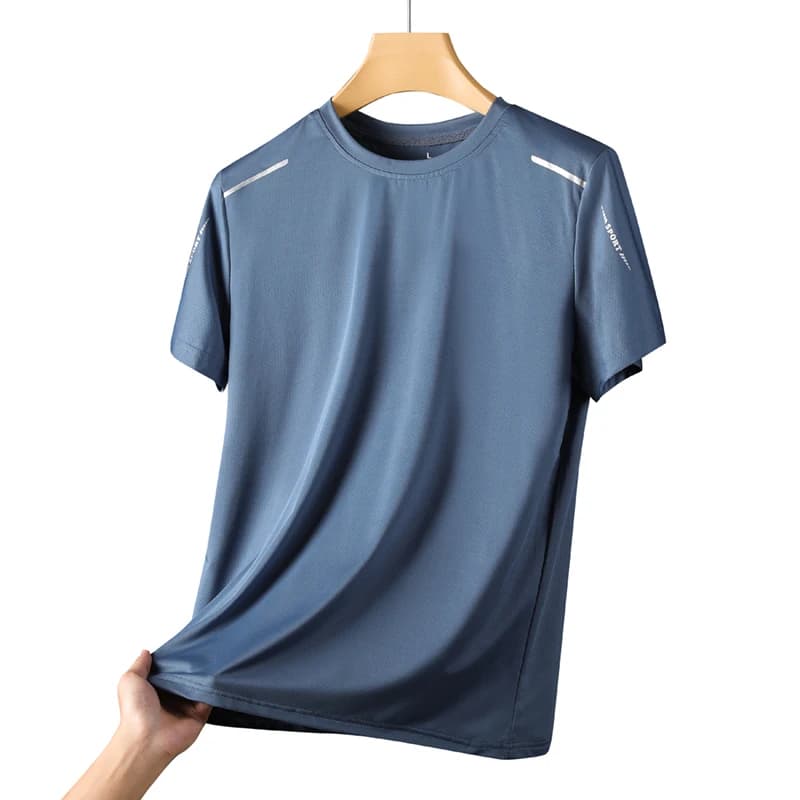 T-shirt pêche homme séchage rapide respirant - Randonnée été sport plein air élasticité douce