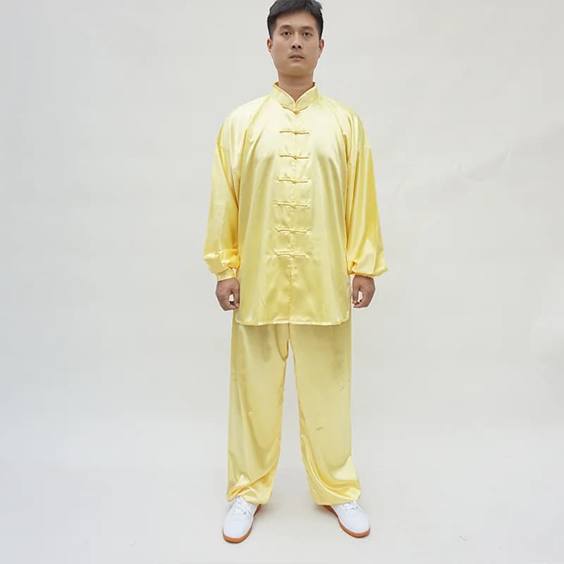 Uniforme arts martiaux pêche Tai Chi - Satin col montant Kung Fu homme femme performance