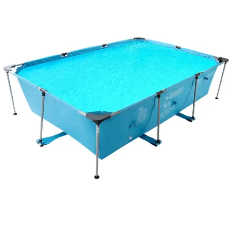 Piscine hors sol rectangulaire 15 pieds, cadre métal robuste pour jardin et arrière-cour familiale